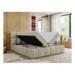 Łóżko kontynentalne NIRA 120x200 - H4 - beżowy, welwet