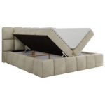 Łóżko kontynentalne NIRA 120x200 - H4 - beżowy, welwet