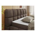 Łóżko kontynentalne NIRA 120x200 - H3 - brązowy, welwet