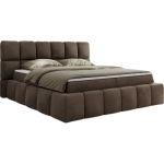 Łóżko kontynentalne NIRA 200x200 - H4 - brązowy, welwet