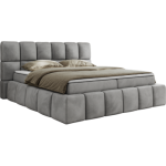 Łóżko kontynentalne NIRA 180x200 - H3 - jasnoszary, welwet