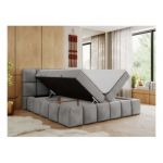 Łóżko kontynentalne NIRA 180x200 - H3 - jasnoszary, welwet