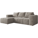 Narożnik MONIVA L - strona lewa - jasnoszary, plusz