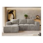 Narożnik MONIVA L - strona lewa - jasnoszary, plusz