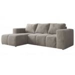 Narożnik MONIVA L - strona lewa - jasnoszary, plusz