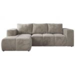 Narożnik MONIVA L - strona lewa - jasnoszary, plusz