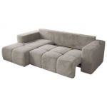 Narożnik MONIVA L - strona lewa - jasnoszary, plusz