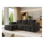 Narożnik MONIVA L - strona lewa - ciemnoszary, plusz