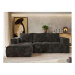 Narożnik MONIVA L - strona lewa - ciemnoszary, plusz