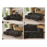 Narożnik MONIVA L - strona lewa - ciemnoszary, plusz