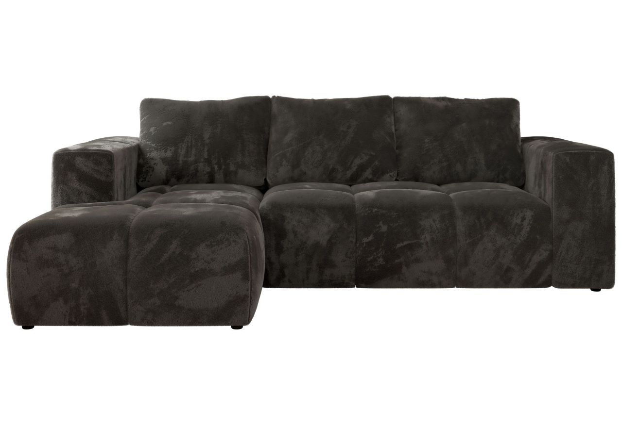 Narożnik MONIVA L - strona lewa - ciemnoszary, plusz