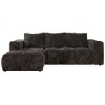 Narożnik MONIVA L - strona lewa - ciemnoszary, plusz