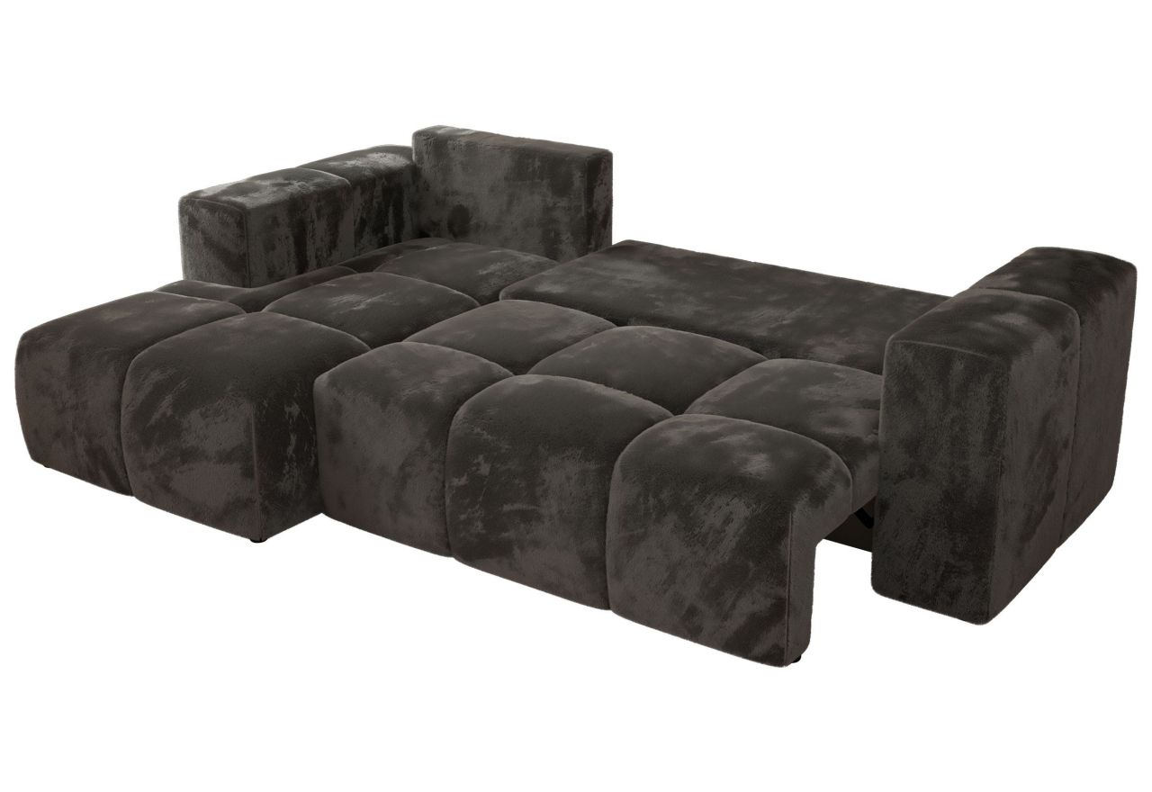 Narożnik MONIVA L - strona lewa - ciemnoszary, plusz