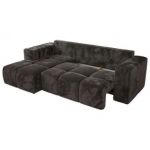 Narożnik MONIVA L - strona lewa - ciemnoszary, plusz