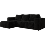 Narożnik MONIVA L - strona lewa - czarny, plusz