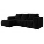 Narożnik MONIVA L - strona lewa - czarny, plusz