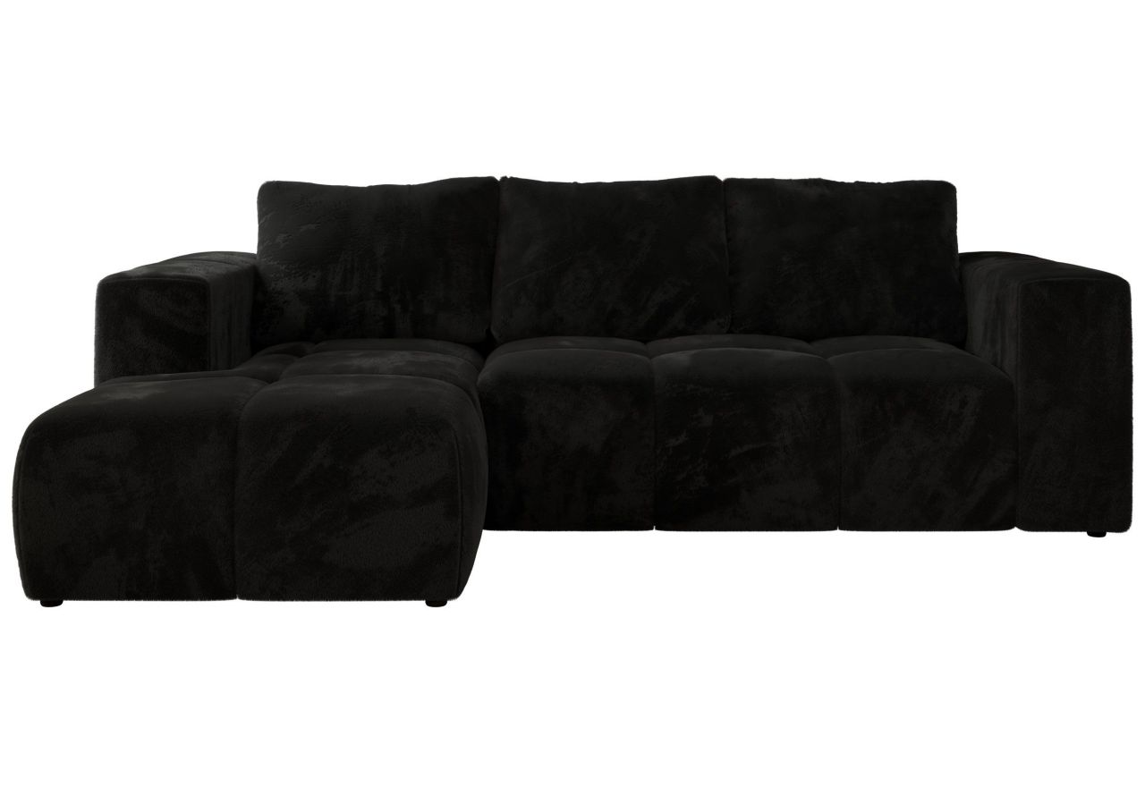 Narożnik MONIVA L - strona lewa - czarny, plusz