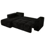 Narożnik MONIVA L - strona lewa - czarny, plusz