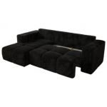 Narożnik MONIVA L - strona lewa - czarny, plusz