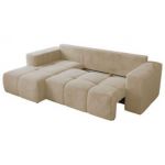 Narożnik MONIVA L - strona lewa - kremowy, plusz