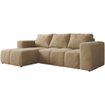 Narożnik MONIVA L - strona lewa - beżowy, plusz