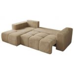 Narożnik MONIVA L - strona lewa - beżowy, plusz