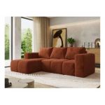 Narożnik MONIVA L - strona lewa - pomarańczowy, plusz