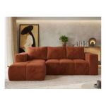 Narożnik MONIVA L - strona lewa - pomarańczowy, plusz