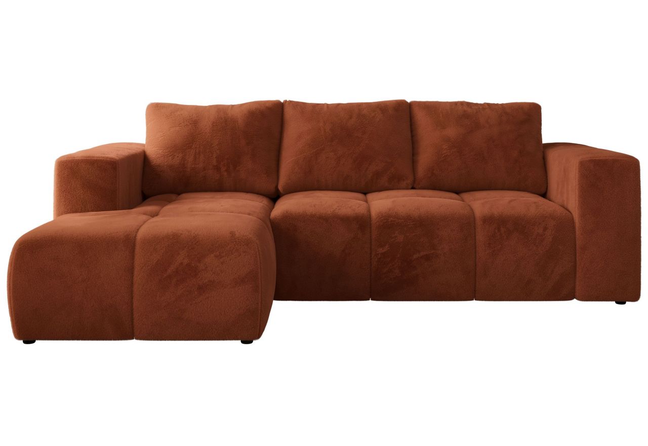 Narożnik MONIVA L - strona lewa - pomarańczowy, plusz