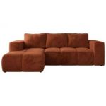 Narożnik MONIVA L - strona lewa - pomarańczowy, plusz