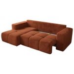 Narożnik MONIVA L - strona lewa - pomarańczowy, plusz