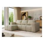 Narożnik MONIVA L - strona lewa - beżowy, welwet