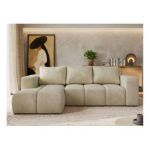 Narożnik MONIVA L - strona lewa - beżowy, welwet