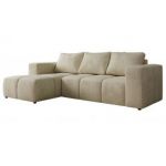 Narożnik MONIVA L - strona lewa - beżowy, welwet