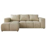 Narożnik MONIVA L - strona lewa - beżowy, welwet