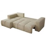 Narożnik MONIVA L - strona lewa - beżowy, welwet
