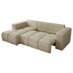 Narożnik MONIVA L - strona lewa - beżowy, welwet