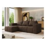 Narożnik MONIVA L - strona lewa - brązowy, welwet