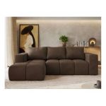 Narożnik MONIVA L - strona lewa - brązowy, welwet