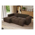 Narożnik MONIVA L - strona lewa - brązowy, welwet