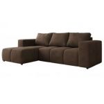Narożnik MONIVA L - strona lewa - brązowy, welwet