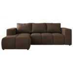 Narożnik MONIVA L - strona lewa - brązowy, welwet