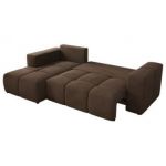 Narożnik MONIVA L - strona lewa - brązowy, welwet