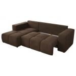 Narożnik MONIVA L - strona lewa - brązowy, welwet