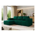 Narożnik MONIVA L - strona lewa - ciemnozielony, welwet