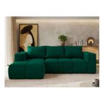 Narożnik MONIVA L - strona lewa - ciemnozielony, welwet