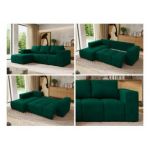 Narożnik MONIVA L - strona lewa - ciemnozielony, welwet