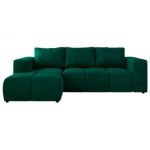 Narożnik MONIVA L - strona lewa - ciemnozielony, welwet
