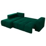 Narożnik MONIVA L - strona lewa - ciemnozielony, welwet