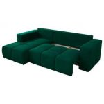 Narożnik MONIVA L - strona lewa - ciemnozielony, welwet